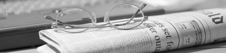 newspaper, glasses BW02